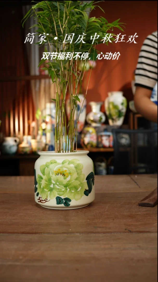 瓷片【简家甄选】景德镇设计师釉下手绘陶瓷餐具