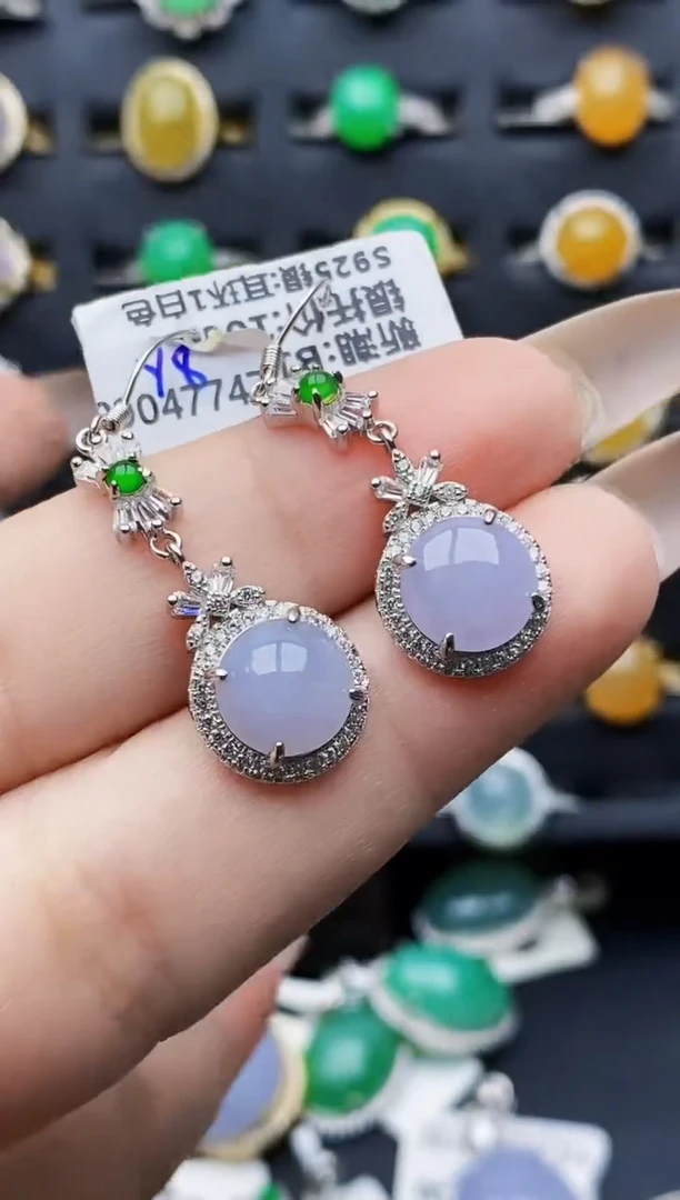 银S925镶嵌戒指翡翠8450