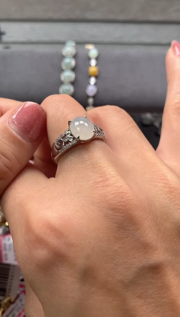 【闪购商品】翡翠戒指银S925镶嵌3333333    1