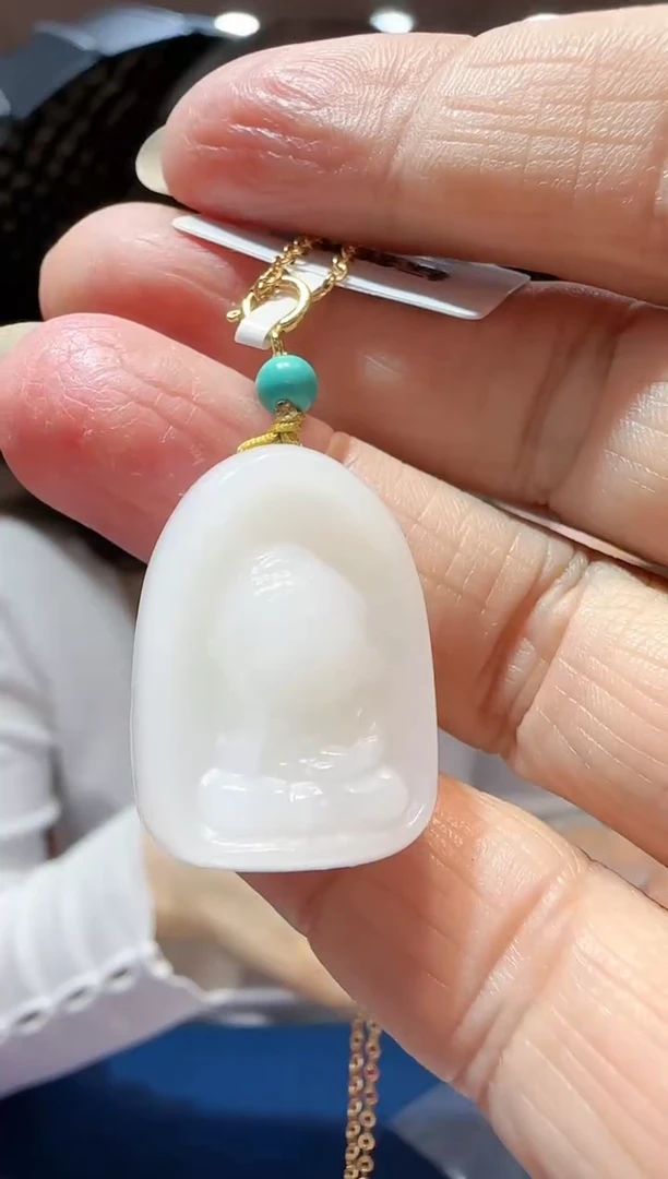 【闪购商品】和田玉吊坠未镶嵌和田白玉小佛牌吊坠HNZ9206