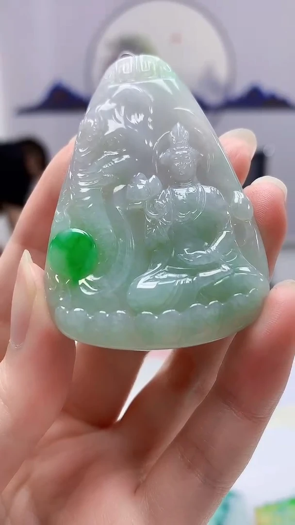 【闪购商品】定制翡翠未镶嵌4688zm-毛货挂件普贤193