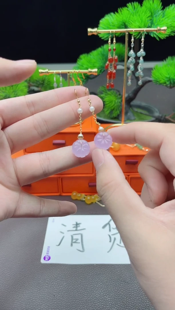 玛瑙/玉髓耳饰银S925镶嵌504