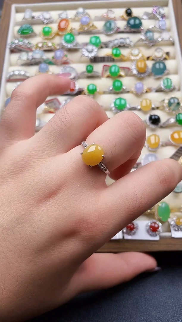 银S925镶嵌戒指翡翠88