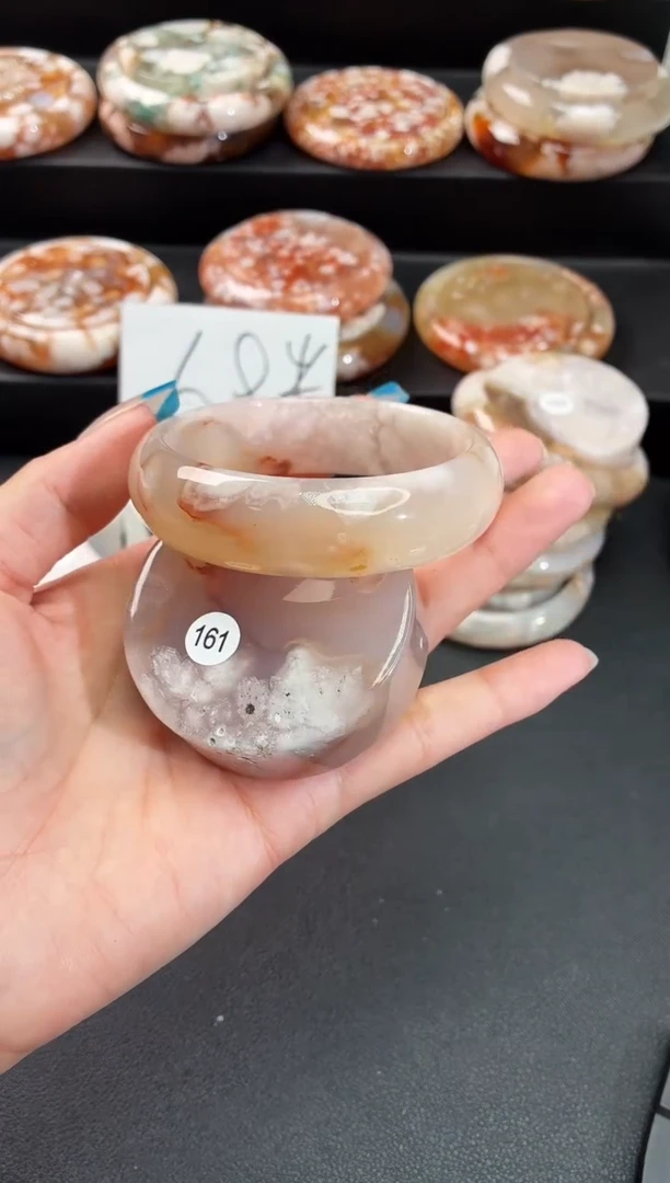 手镯玛瑙/玉髓未镶嵌石英质玉56圈55/56带(赠送镯心)