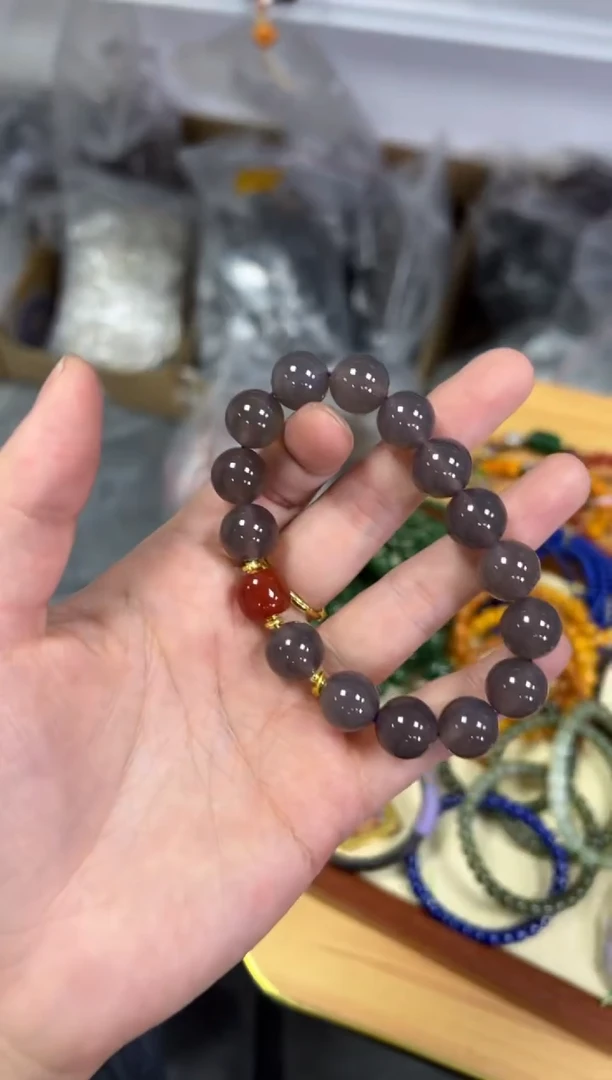 【闪购商品】玛瑙/玉髓手链未镶嵌冰烟紫玛瑙设计款手串[0562]