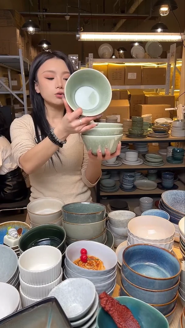 瓷60【瑕疵】外贸尾货窑变釉下彩