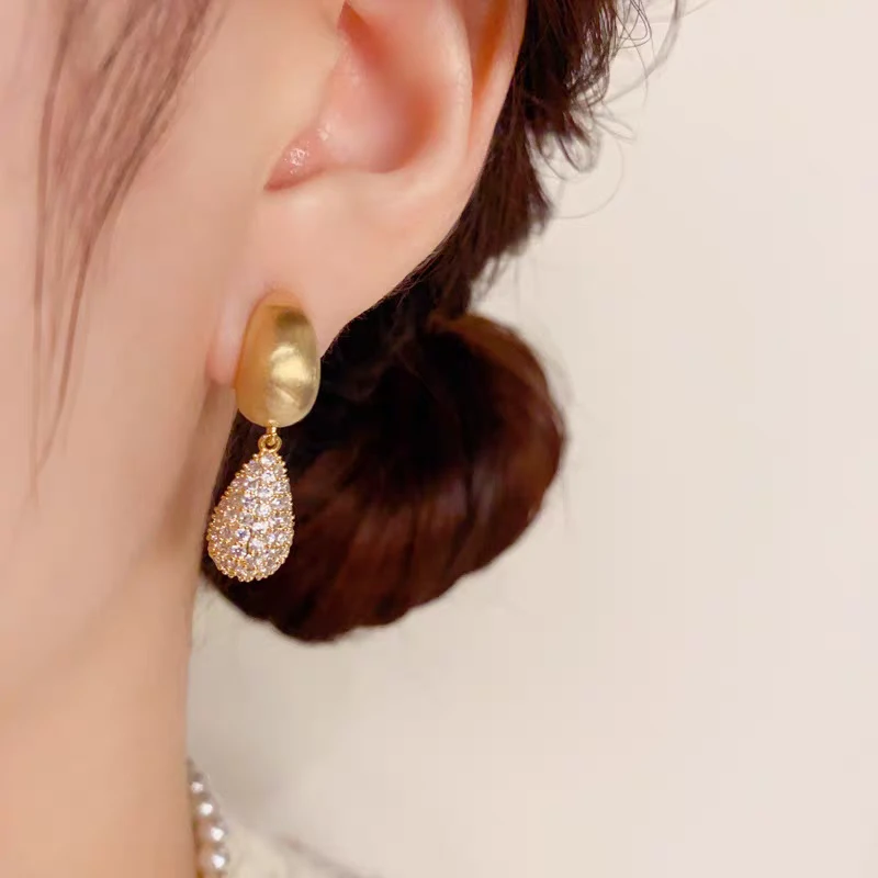 铜合金无非金属耳饰 S.Y小众设计磨砂拉丝耳环