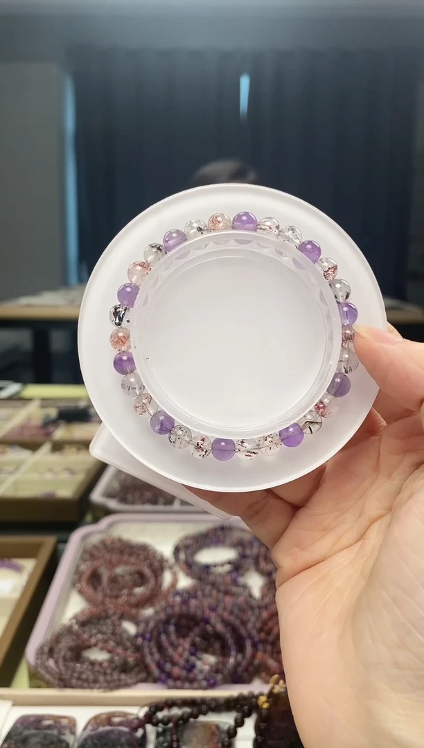 未镶嵌手串水晶超七6mm 多样性发一