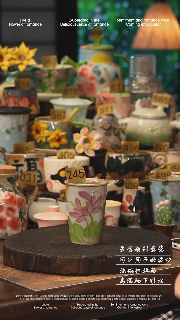 陶瓷景德镇高温釉下彩手工手绘款式