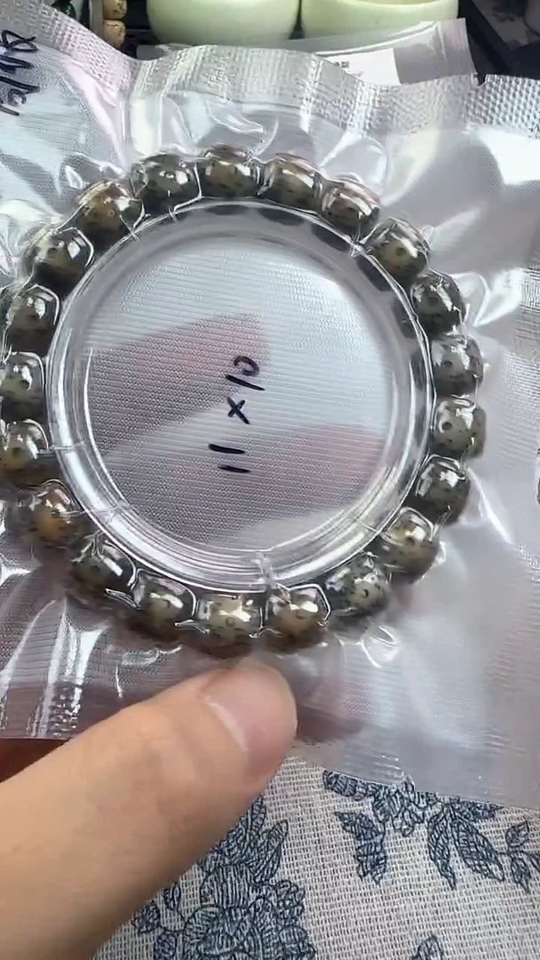 手串星月菩提11石玉料糯冰单圈11×10高透精工福利