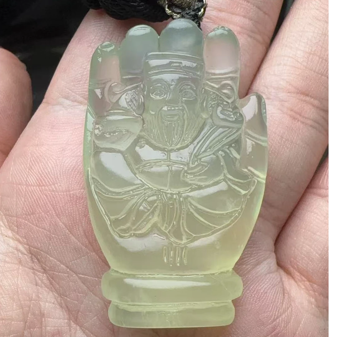 青海昆仑山葡萄冻伸手来财吊坠