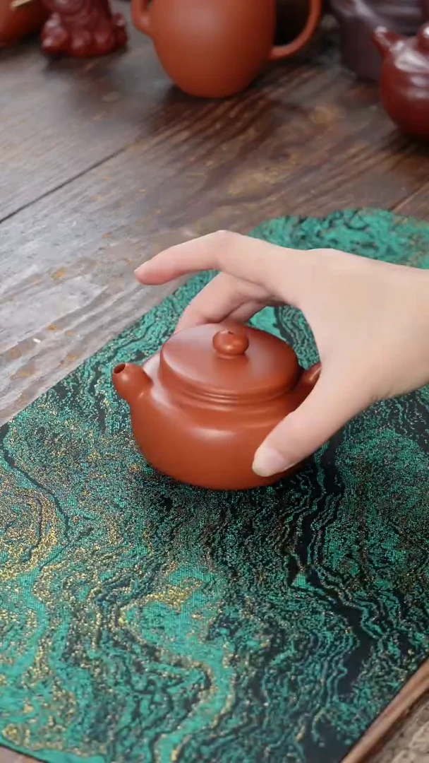 茶壶紫砂老朱泥莲心德中