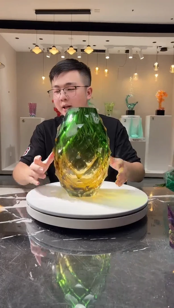 摆件巴比特美学 绿色菠萝花器