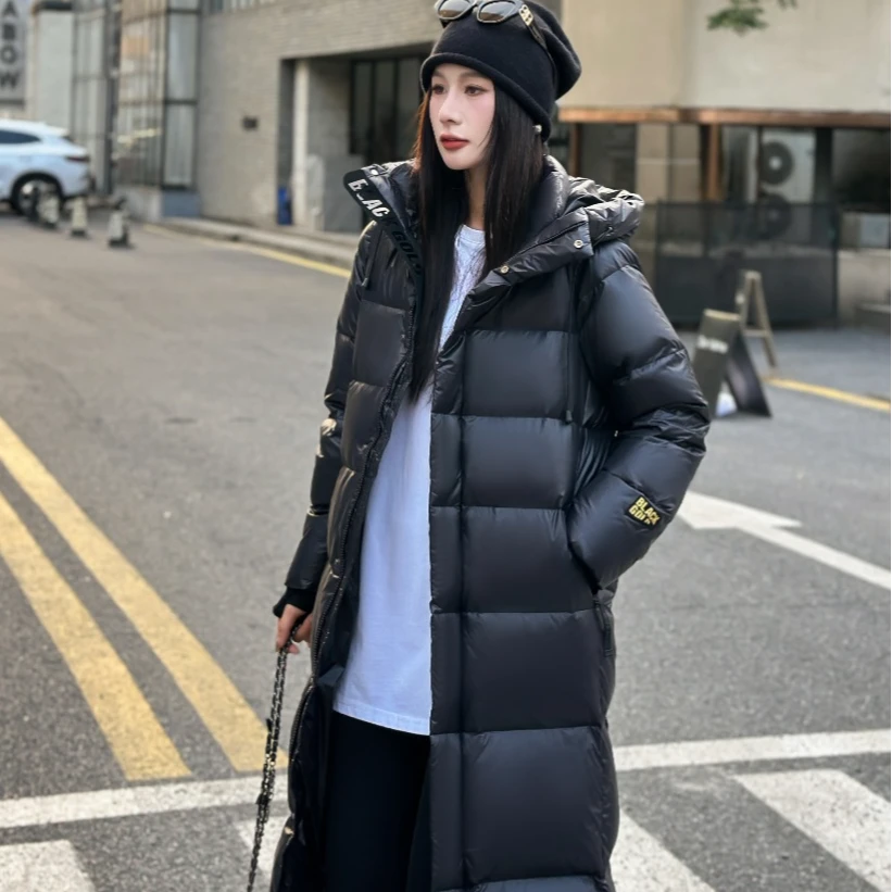【男女同款】黑金羽绒服新款时尚加厚休闲保暖过膝极寒超厚外套