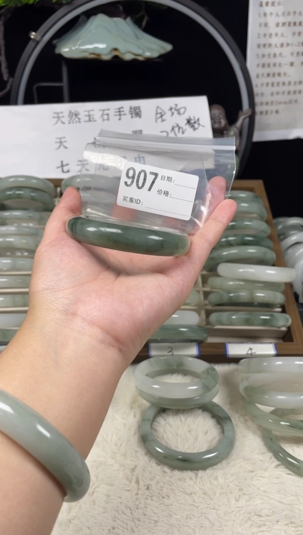 未镶嵌手镯石英质玉（天山翠）907
