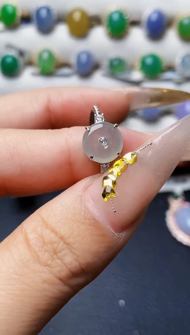 银S925镶嵌戒指翡翠0902