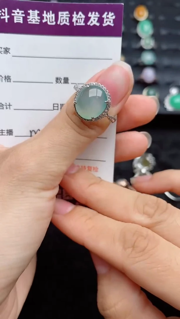 银S925镶嵌戒指翡翠....
