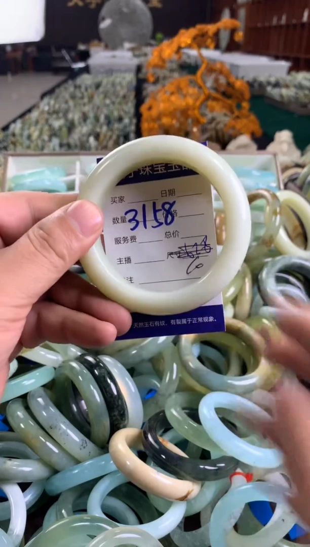 未镶嵌蛇纹石玉手镯3158