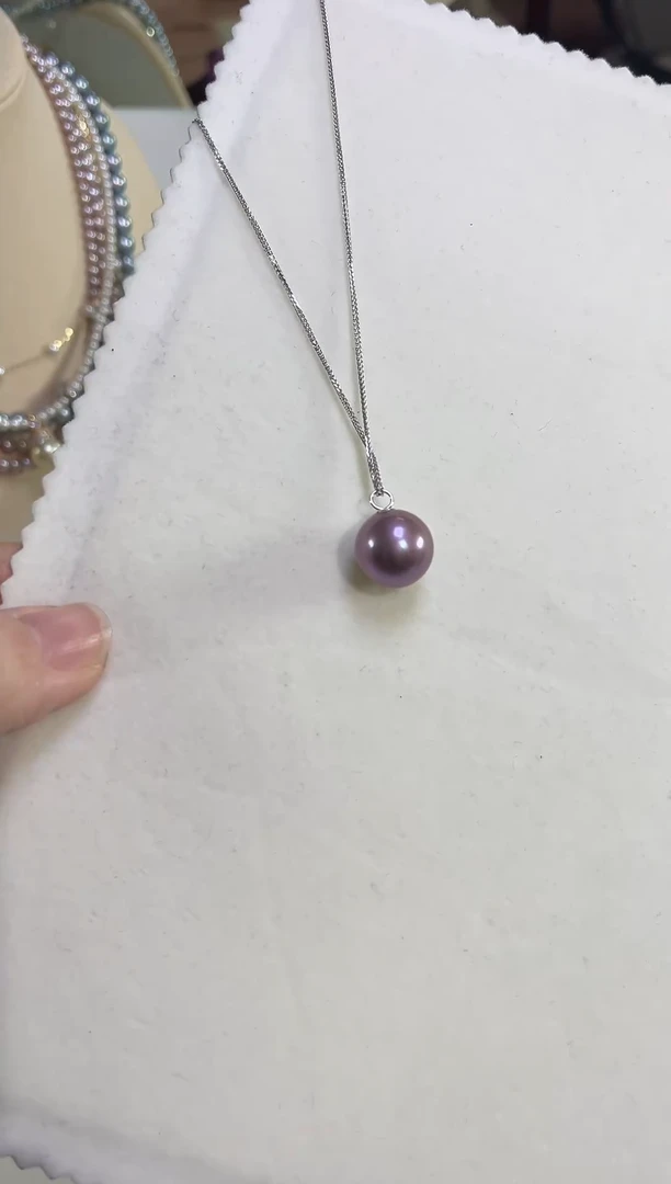 吊坠(赠链)银S925镶嵌淡水珍珠吊坠
