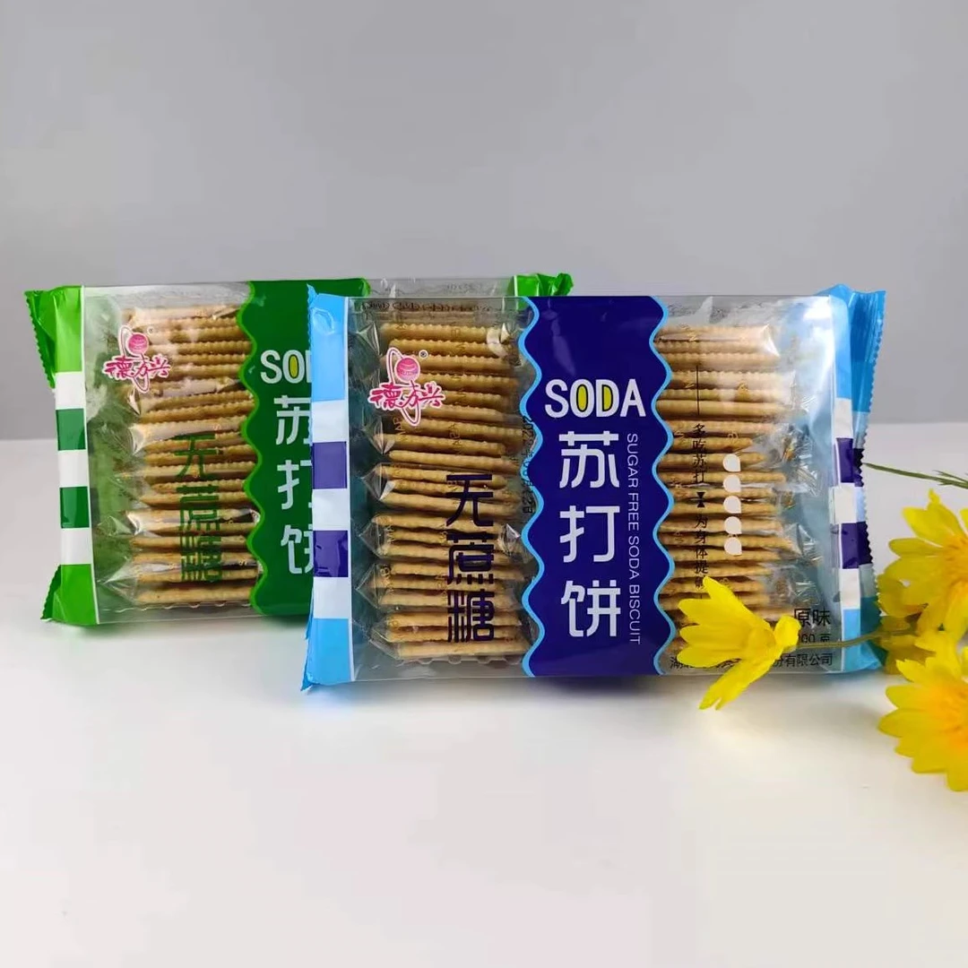 德力兴无庶糖苏打饼干200g发酵饼干办公室零食香葱原味压缩饼干