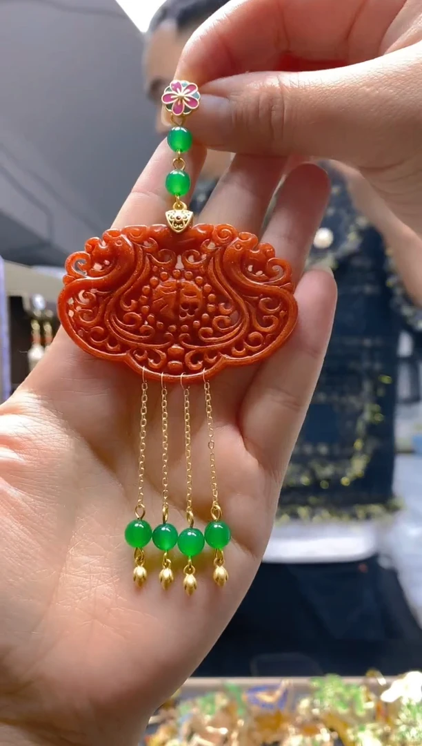 【闪购商品】翡翠耳饰合金0258翡翠压襟