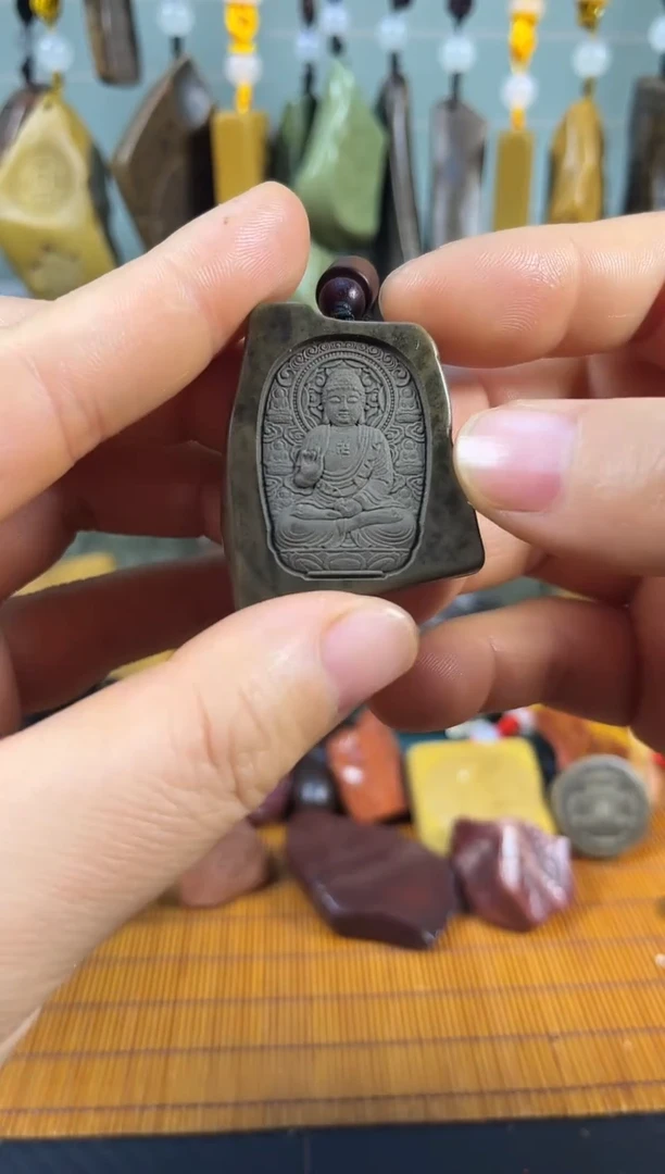 原石雕刻 默认打孔穿绳68