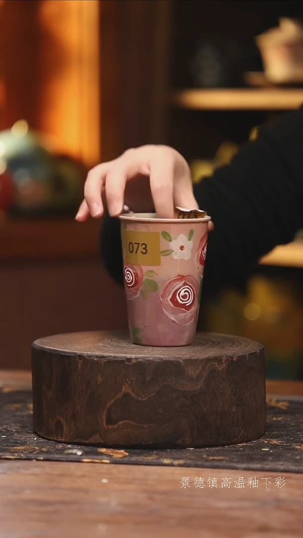 陶瓷景德镇高温釉下手绘陶瓷@L073@