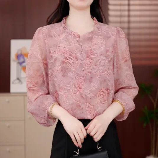 2025新款原版正品高级感时尚衬衫洋气减龄洋气七分袖上衣