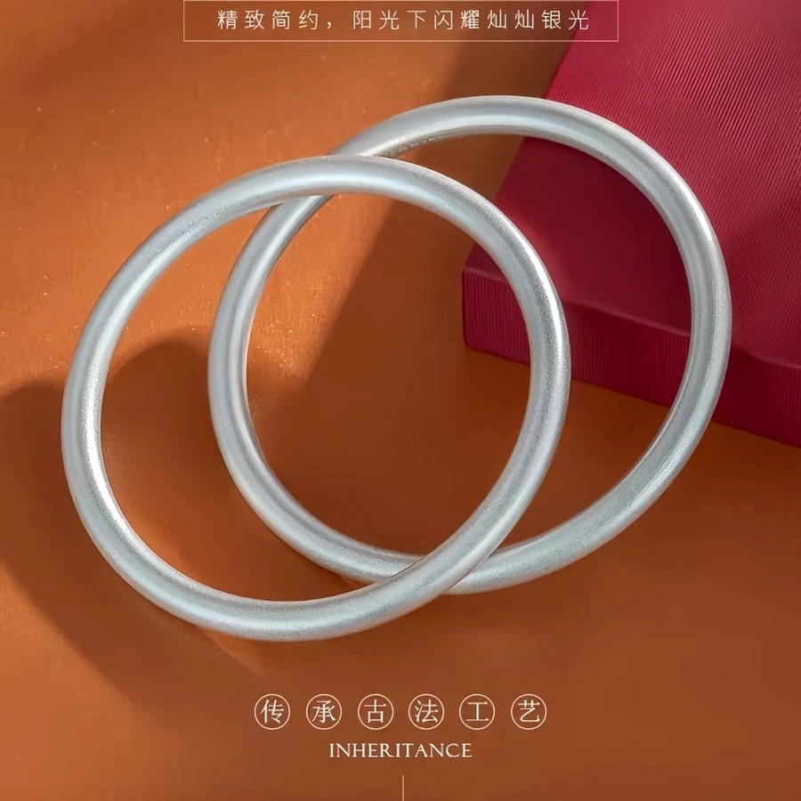 足银银制品 足银银制品【清货福利】手镯手链古法素圈气质首饰