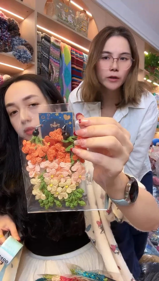 秋***好泰国代购蕾丝耳饰4465
