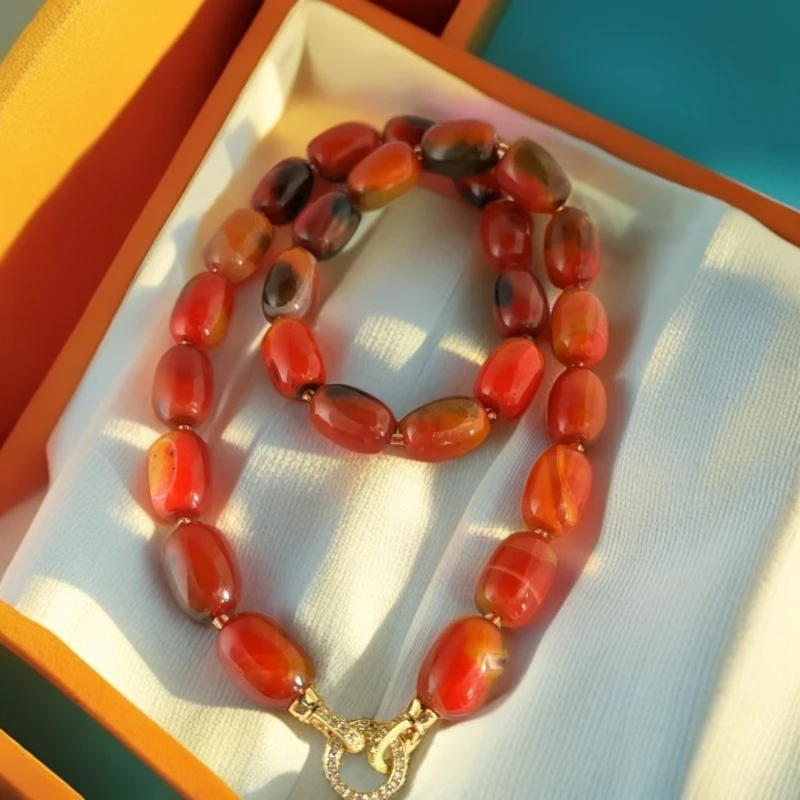 千禧甄选      凤羽明珠万寿玉项链