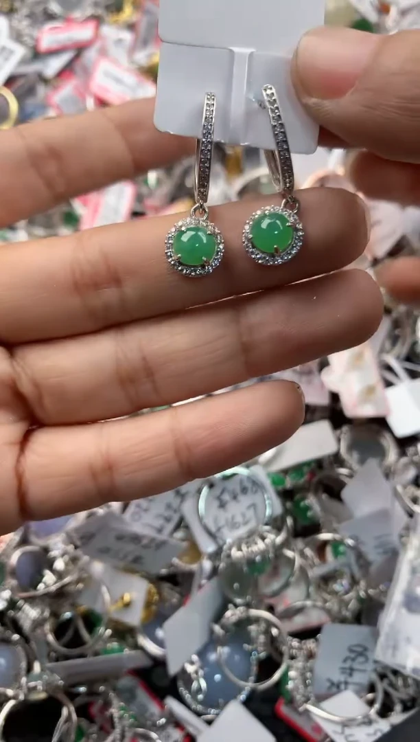 银S925镶嵌戒指翡翠15             3