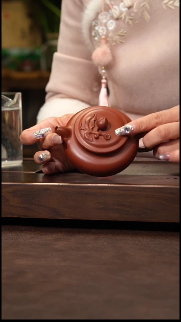 茶壶紫砂朱泥泥绘仿古200cc左右