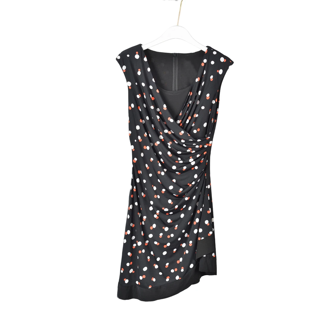 【Y专柜捡漏】气质轻奢女装SLDEB-连衣裙2023-黑底橙白圆点正码