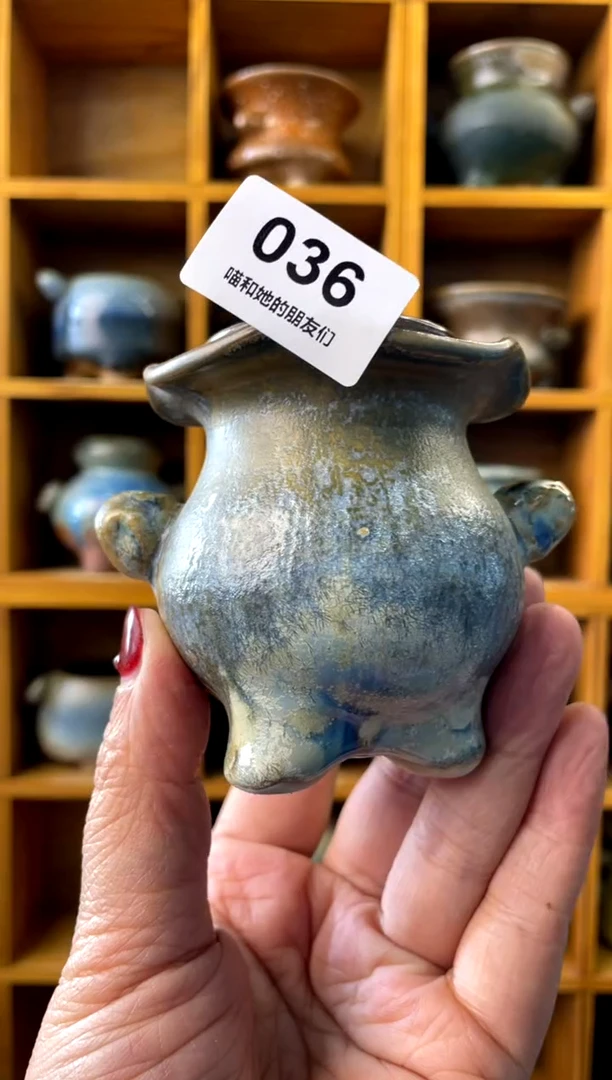 【闪购商品】陶036 内口4【喵喵团圆多肉盆】