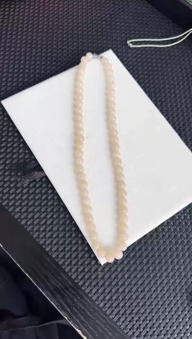 【闪购商品】和田玉项链未镶嵌藕粉妈妈链卡8左右