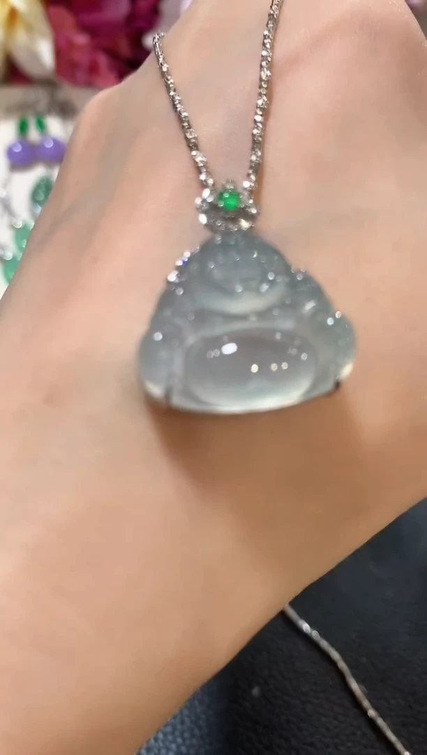 吊坠(不含链)18K金镶嵌翡翠z87