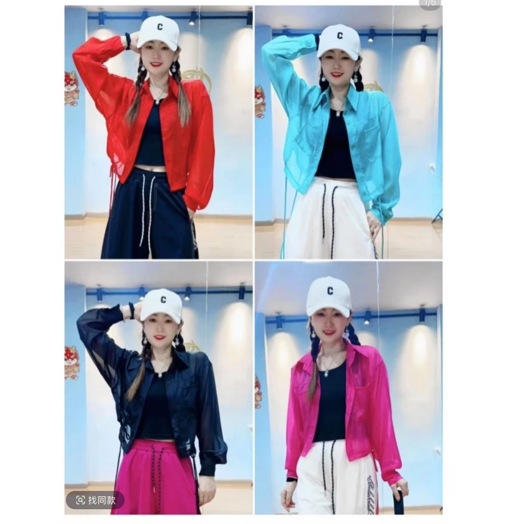 春夏新品珍珠纱薄款短防晒衬衣女CX522#