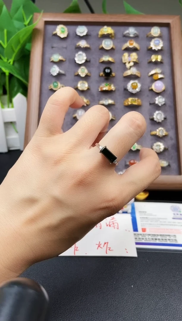 银S925镶嵌戒指翡翠12
