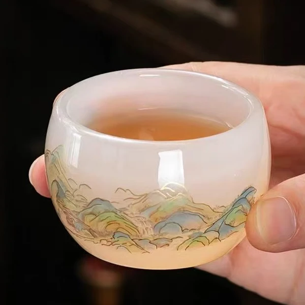 千里江山琉璃杯G0018