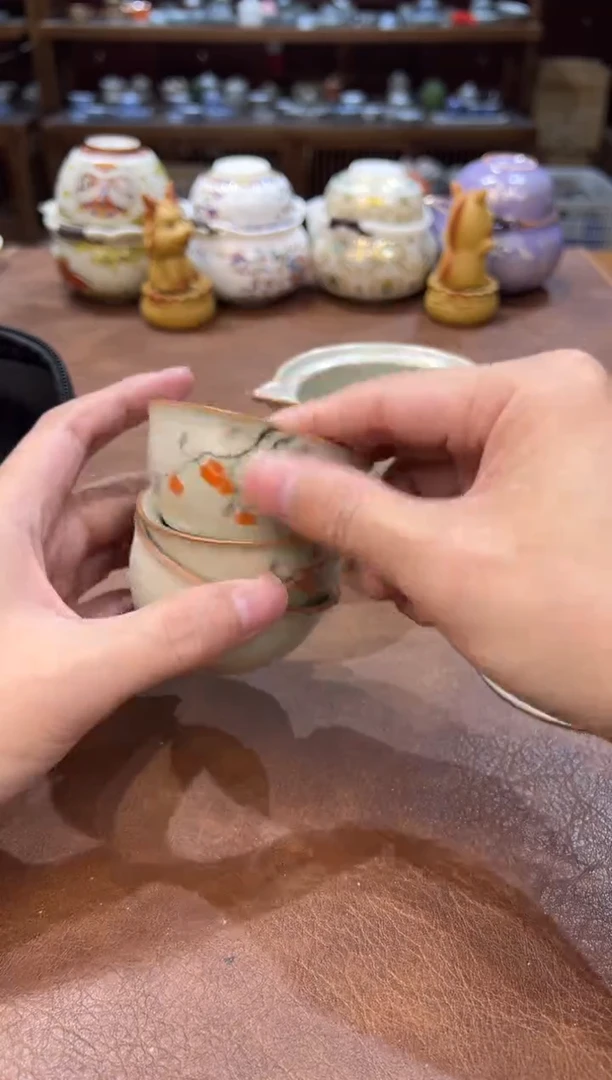 真的很便宜会开片的旅行茶具