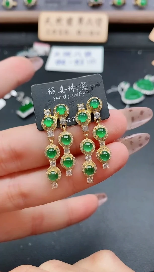 银S925镶嵌戒指翡翠1