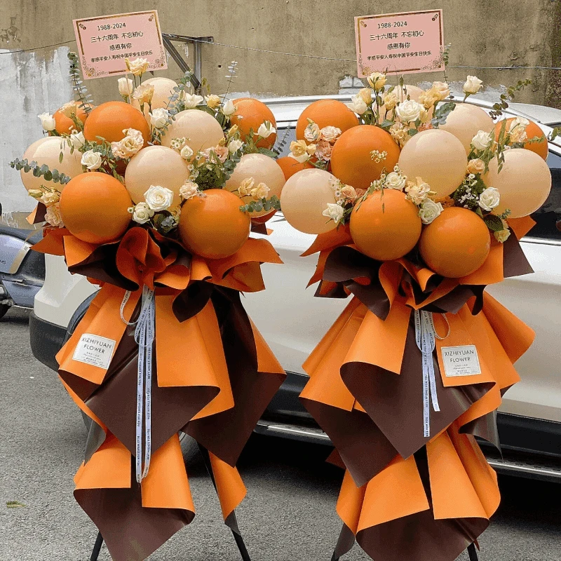 气球鲜花开业花篮乔迁庆典全国同城速递附近花店大麦花篮配送上门