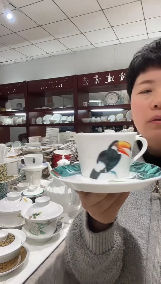 骨瓷隆达骨瓷杯碟2套