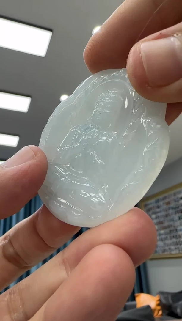 颈饰未镶嵌翡翠天然翡翠A货孤品一件