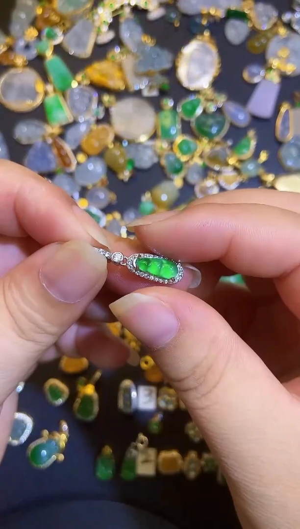 吊坠(不含链)银S925镶嵌翡翠1