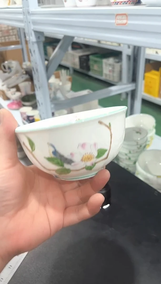 杯子骨瓷（简装）5寸高脚碗一个