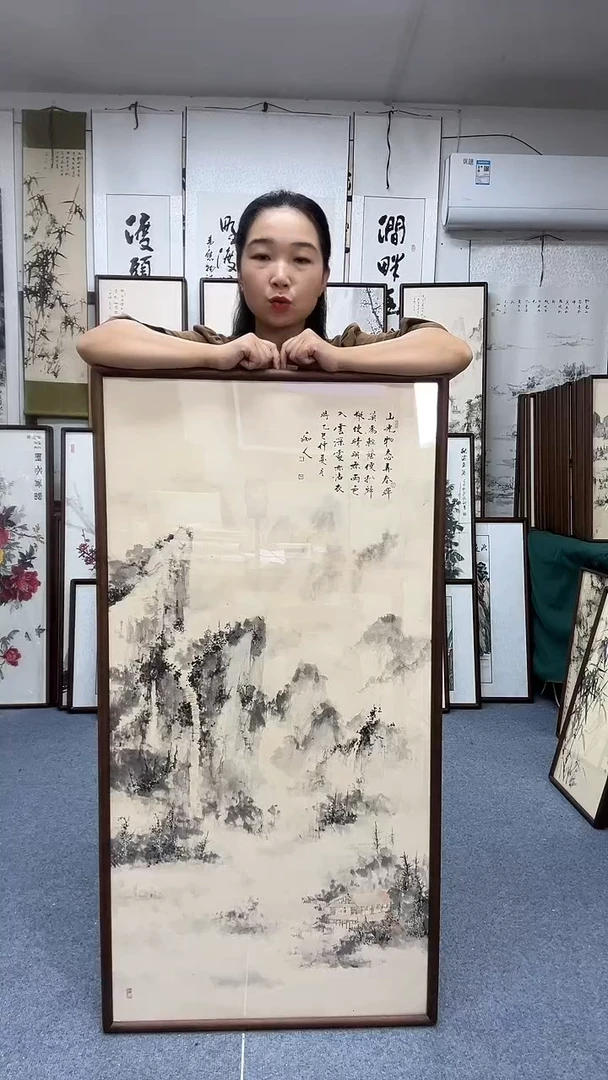 国画62*122实木画框京东包邮手绘