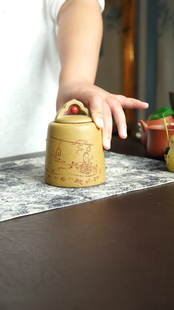 茶杯紫砂65号宜兴紫砂原矿作品茶叶罐