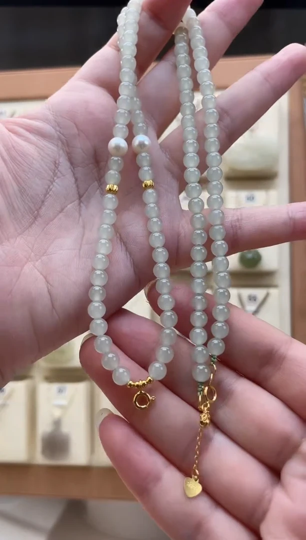 和田玉未镶嵌颈饰早****树卡5晴水万能链